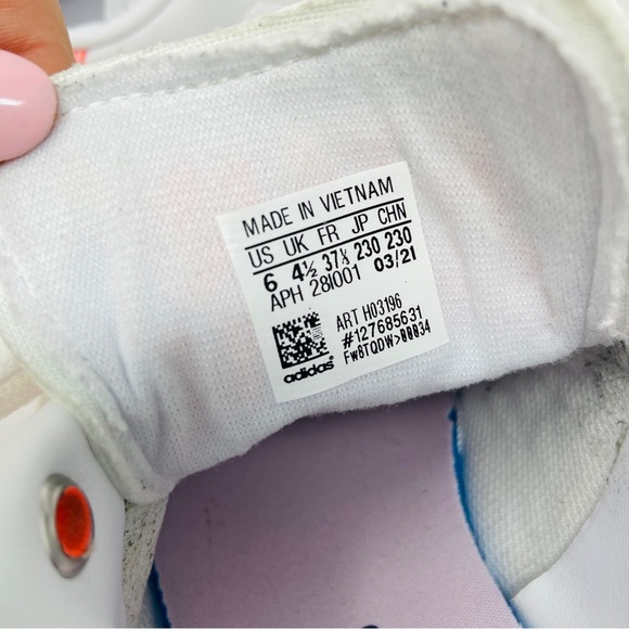 ADIDAS Stan Smith Originals Sneakers White Clear Pink Solar Red - Picture 6 of 7